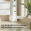 Tall Bathroom Storage Cabinet, Narrow Bathroom Cabinet with Drawers and Open Shelves for Small Spaces, White