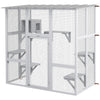 Outdoor Cat Enclosure Window Box with Weatherproof Roof, Bridge, Resting Box, Platforms, for 2 Kittens, White