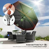 8.5 ft Outdoor Market Table Umbrella, Round Patio Umbrella with Tilt and Crank for Garden, Backyard, Deck, Black
