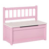Qaba 2-in-1 Kids Toy Box Storage Organizer Chest Cabinet Chunk Cube with Safety Pneumatic Rod, Pink