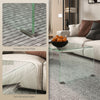 Glass Coffee Table, Clear Coffee Table for Living Room, Modern Rectangle Center Table with Safe Rounded Edges