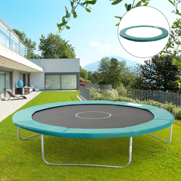 Soozier Trampoline Pad, 14FT Replacement Trampoline Safety Pad Mat Spring Cover, Water-Resistant, UV-Resistant, Tear-Resistant, No Holes for Pole, Green