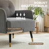 Accent Chair Modern Tufted with Metal Legs Upholstered Reading Armchair for Living Room Grey