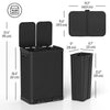 Kitchen Garbage Bin, 2 x 7.9 Gal (2 x 30 L) Trash Can, Soft-Close Garbage Can with Removable Inner Buckets, Black