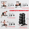 Soozier Hex Dumbbell Weight Set with Vertical Rack, 180lbs Rubber-Coated Dumbbells with Non-Slip Handles