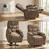 Power Recliner Chair with Massage, Electric Lift Chair for Elderly with Side Pockets, Cup Holders, Remote, Brown