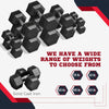 Soozier 2 x 50lbs Rubber Dumbbells Weight Set, Dumbbell Hand Weight for Body Fitness Training, Home Office Gym, Black