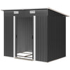 7'x 4' Metal Patio Storage Shed Garden Lockable Shed Tool Utility Storage Unit, Black