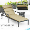 Patio Chaise Lounge Chair Cushion Replacement Sun Lounger Pads with Headrest and Ties, Beige
