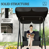 1-Seat Outdoor Porch Swing Patio Swing with Adjustable Canopy, Removable Seat and Back Cushion for Garden, Poolside