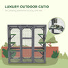 Outdoor Cat Enclosure with 6 Jumping Platforms, Weatherproof Roof, Large Front Door for 1-3 Cats, 59