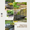 6FT Steel Garden Bridge with Safety Siderails, Decorative Arc Landscaping Bridge for Backyard Creek Stream Pond, Black