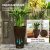 Tall Planter for Outdoor Plants Set of 3, 28 Inch Taper Planter with Drainage Holes, Brown