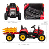 12V Kids Ride on Tractor with Trailer, Remote Control, Music Start up Sound and Horn, USB, LED Lights