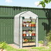 Mini Greenhouse with Screen Roof, Portable Small Greenhouse with Roll-Up Zipper Door, 27.6