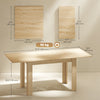 Modern Extendable Dining Table, 55.1 x 31.5 in, for 6-8 People, Expandable Dining Table for Kitchen, White
