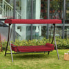 3 Person Porch Swing Bench with Adjustable Canopy, Cushions, Pillows for Porch and Backyard