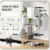 Garment Drying Rack Stainless Steel Folding Clothes Hanging Rack with Side Wings Castors for Indoor Outdoor Black