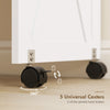 Sewing Machine Table on Wheels, Folding Craft Table with 2 Bins, Storage Shelf, 18 Pegs, Lockable Wheels, White