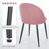 Modern Dining Chairs Set of 4, Upholstered Dining Room Chairs with Metal Legs, Shell Backrest, Padded Seat, Pink