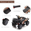 Kids Ride-on ATV Quad Bike Four Wheeler Car with Music, 6V Battery Powered Motorcycle for 18-36 Months, Black