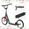 Kids Kick Scooter for 5+ Year Old, Kids Ride on Toy w/ 16'' Inflatable Wheel Dual Brakes, Black