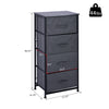 Linen Drawer Cabinet Organizer Storage Dresser Tower with 4 Removable Drawer Metal Frame Adjustable Feet for Living Room, Kitchen, Bathroom, White
