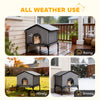 Outdoor Cat House, Waterproof Insulated Cat Kennel with Elevated Base, Foldable Feral Kitty Shelter for Kittens, Grey