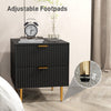 Bedside Table, Modern Nightstand with 2 Drawers, Side End Table with Metal Legs for Living Room, Bedroom