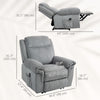 Manual Recliner Chair with Vibration Massage, Side Pockets, Microfibre Reclining Chair for Living Room, Grey