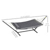 2 Person Hammock Quilted Double Hammock with Stand Pillow Spreader Bars for Outdoor Camping Beach, Dark Grey