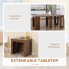Extendable Dining Table, Expandable Kitchen Table for Small Spaces, Seats up to 6 People, Dark, Light Brown
