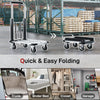 330 lbs Heavy Duty Hand Truck, Folding Trolley, Dolly with Adjustable Handle and Extendable Platform, Silver and Black