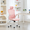 Ergonomic Office Chair, Mesh Desk Chair with Adjustable Headrest, Lumbar Support and Height, Flip-Up Armrests, Pink
