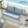 Outdoor Seat Cushions with Backrest, Loveseat Double Sofa Outdoor Furniture Cushions, Light Blue
