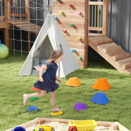 9 pierres d'équilibre empilables antidérapantes Qaba pour enfants, en forme de cœur, multicolore