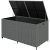 162 Gallon Rattan Deck Box with Wheels, Wicker Outdoor Storage Box with Waterproof Zippered Liner, Safe Pneumatic Rod