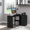 180° Rotating Home Office Corner Desk Storage Shelf Cabinet Black