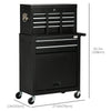 6-Drawer Tool Chest Set with 4 Wheels, Lockable Rolling Tool Box and Storage Cabinet for Garage Factory Workshop, Black
