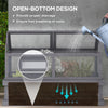 Raised Garden Flower Bed Kit with Greenhouse, Wooden Cold Frame Planter with Open Roofs, 48