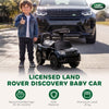 Qaba Licensed Land Rover Ride on Push Car with Anti-Tip Device, Under-Seat Storage, Horn, Engine Sounds for 18-36 M, Black