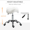 Cosmetic Stool 360° Rotate Height Adjustable Salon Massage Spa Chair Hydraulic Rolling Faux Leather Saddle Stool Mobility, Cream White