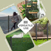 Picket Metal Garden Fence for Hard & Soft Ground, 5 ft(H) Standing Outdoor Fencing with Feet, Animal Barrier Flower Bed Landscape Edging, Brown