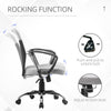 Mid Back Office Chair, Linen Adjustable Office Chair with Lumbar Back Support, Arm, Adjustable Height, Grey
