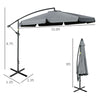 11FT Offset Hanging Patio Umbrella Cantilever Umbrella with Easy Tilt Adjustment, Cross Base and 8 Ribs for Backyard, Poolside, Lawn and Garden, Dark Grey