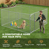 Dog Playpen Outdoor, Walk-in Dog Run Kennel Puppy Exercise Pen Indoor Outdoor with DIY Door and Galvanized Steel Frame