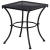 Square Outdoor Side Table, Metal Outdoor Patio Table, Garden Coffee Side Bistro Tables with Mesh Grid Top for Balcony, Porch, Backyard, 17.7