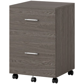 Mobile Filing Cabinet, Vertical File Cabinet with 2 Drawers, Wheels, for Letter or A4 File, Grey