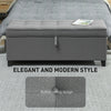 Storage Ottoman Bench, Foot Rest with Safety Hinges, 47 Inches Linen Storage Chest for Living Room, Dark Grey