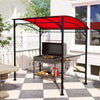 7' x 5' Garden Grill Canopy, BBQ Grill Gazebo Tent with Steel Frame and Hooks, Outdoor Sun Shade, Wine Red